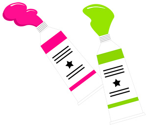 フリー素材 イラスト 芸術 パレット 絵筆 絵の具 無料 商用可 PNG