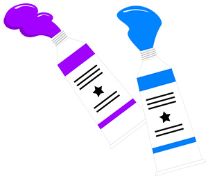 フリー素材 イラスト 芸術 パレット 絵筆 絵の具 無料 商用可 PNG