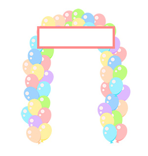 フリー素材 イラスト 風船 バルーンゲート 体育祭 運動会 文化祭 無料 商用可 PNG