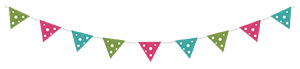 フリー素材 イラスト 三角旗 ガーランド イベント 無料 商用可 PNG