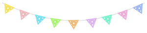 フリー素材 イラスト 三角旗 ガーランド イベント 無料 商用可 PNG