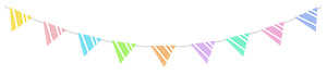 フリー素材 イラスト 三角旗 ガーランド イベント 無料 商用可 PNG