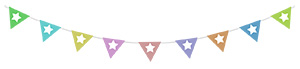 フリー素材 イラスト 三角旗 ガーランド イベント 無料 商用可 PNG