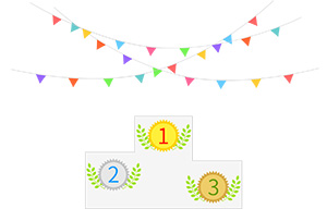 フリー素材 イラスト 表彰台 スポーツ 運動会 体育祭 オリンピック 無料 商用可 PNG