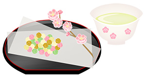 フリー素材 イラスト おひなさま ひなあられ 春 無料 商用可 PNG