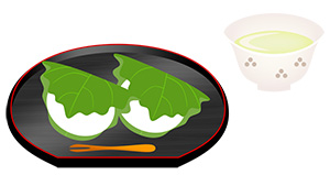 フリー素材 イラスト 柏餅 端午の節句 春 無料 商用可 PNG