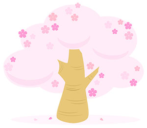 フリー素材 イラスト 春 桜 桜の木 無料 商用可 PNG
