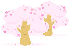 フリー素材 イラスト 春 桜 桜の木 無料 商用可 PNG