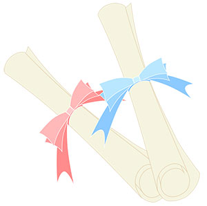 フリー素材 イラスト 卒業証書 春 桜 無料 商用可 PNG