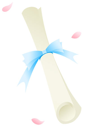 フリー素材 イラスト 卒業証書 春 桜 無料 商用可 PNG