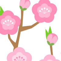 梅の花 おひなさま 春 無料 イラスト フリー素材 商用可 png