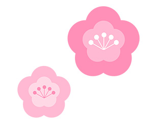 フリー素材 イラスト おひなさま お雛様 雛祭り 梅の花 春 無料 商用可 PNG