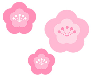 フリー素材 イラスト おひなさま お雛様 雛祭り 梅の花 春 無料 商用可 PNG