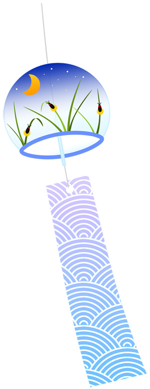 フリー素材 イラスト 風鈴 蛍 ホタル 夏 goldfish 無料 商用可 PNG