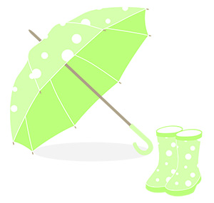 フリー素材 イラスト 梅雨 傘 長靴 無料 商用可 PNG