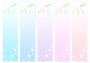 フリー素材 イラスト 梅雨 七夕 短冊テンプレート pdf 無料 商用可 PNG