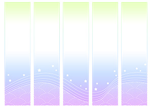 フリー素材 イラスト 梅雨 七夕 短冊テンプレート pdf 無料 商用可 PNG