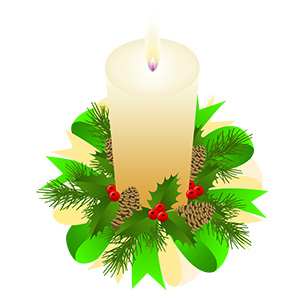 フリー素材 イラスト 冬 クリスマス キャンドル ろうそく X'mas 無料 商用可 PNG