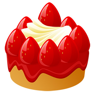 フリー素材 イラスト 冬 クリスマス ケーキ イチゴケーキ X'mas 無料 商用可 PNG