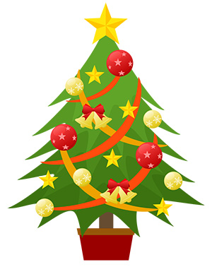 フリー素材 イラスト 冬 クリスマス ツリー X'mas 無料 商用可 PNG