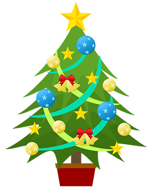 フリー素材 イラスト 冬 クリスマス ツリー X'mas 無料 商用可 PNG