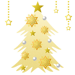 フリー素材 イラスト 冬 クリスマス ツリー X'mas 無料 商用可 PNG