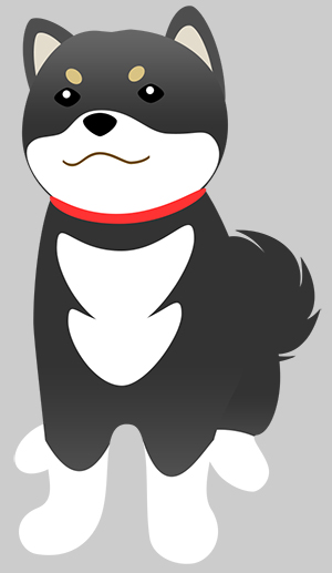 犬 柴犬 豆柴 黒柴 フリー素材 イラスト 冬 正月 干支 戌年 無料 商用可 PNG