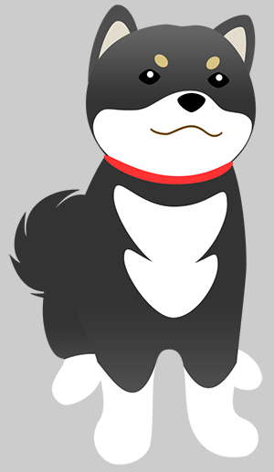 犬 柴犬 豆柴 黒柴 フリー素材 イラスト 冬 正月 干支 戌年 無料 商用可 PNG