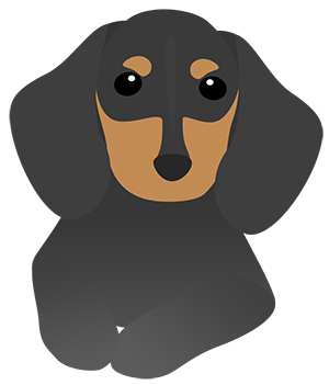 犬 ダックスフント ミニチュアダックス フリー素材 イラスト 冬 正月 干支 戌年 無料 商用可 PNG