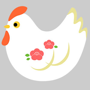 フリー素材 イラスト 冬 正月 干支 酉年 無料 商用可 PNG