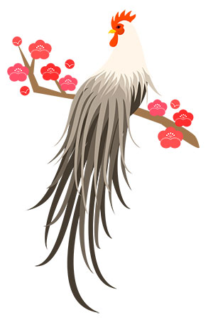 フリー素材 イラスト 冬 正月 干支 酉年 無料 商用可 PNG