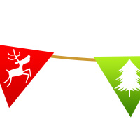 クリスマス ガーランド 旗 冬 無料 イラスト フリー素材 商用可 png