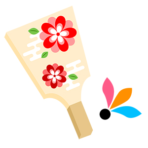 フリー素材 イラスト 冬 正月 縁起物 富士山 鯛 独楽 羽子板 無料 商用可 PNG