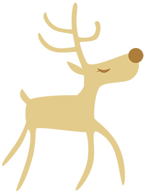 フリー素材 イラスト 冬 クリスマス トナカイ そり プレゼント X'mas 無料 商用可 PNG