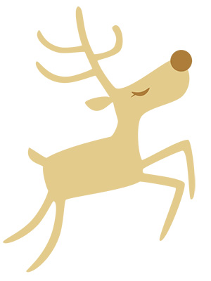 フリー素材 イラスト 冬 クリスマス トナカイ そり プレゼント X'mas 無料 商用可 PNG