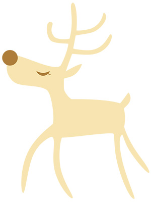 フリー素材 イラスト 冬 クリスマス トナカイ そり プレゼント X'mas 無料 商用可 PNG