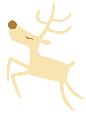 フリー素材 イラスト 冬 クリスマス トナカイ そり プレゼント X'mas 無料 商用可 PNG