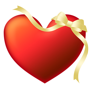 フリー素材 イラスト 冬 バレンタイン ハート リボン Valentine's day 無料 商用可 PNG