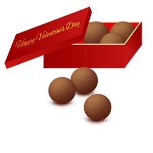 フリー素材 イラスト 冬 バレンタイン チョコ トリュフ Valentine's day 無料 商用可 PNG