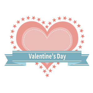 フリー素材 イラスト 冬 バレンタイン ハート レトロ Valentine's day 無料 商用可 PNG