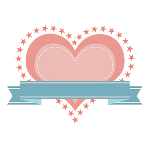 フリー素材 イラスト 冬 バレンタイン ハート レトロ Valentine's day 無料 商用可 PNG