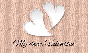 フリー素材 イラスト 冬 バレンタイン ハート カード 名刺 名刺サイズ テンプレート 印刷 Valentine's day 無料 商用可 PNG