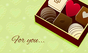 フリー素材 イラスト 冬 バレンタイン チョコレート ハート カード 名刺 名刺サイズ テンプレート 印刷 Valentine's day 無料 商用可 PNG