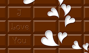 フリー素材 イラスト 冬 バレンタイン チョコレート 板チョコ ハート カード 名刺 名刺サイズ テンプレート 印刷 Valentine's day 無料 商用可 PNG