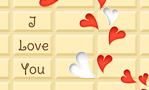 フリー素材 イラスト 冬 バレンタイン チョコレート 板チョコ ハート カード 名刺 名刺サイズ テンプレート 印刷 Valentine's day 無料 商用可 PNG